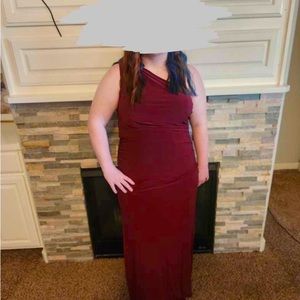very comfortable prom dress wine color